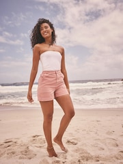 Rose - Short utilitaire léger en coton 100% Denim - Image 2 de 8
