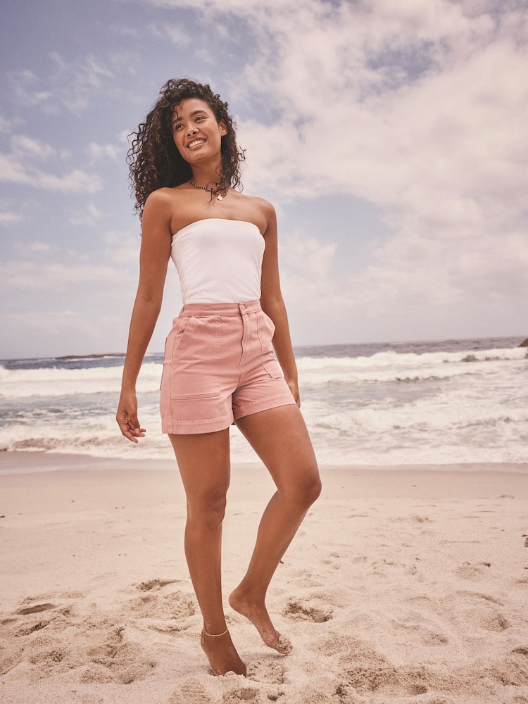 Rose - Short utilitaire léger en coton 100% Denim - Image 2 de 8