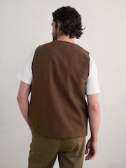 Seasalt Cornwall Brown Mens Cotton Metern Waistcoat - Image 2 of 5