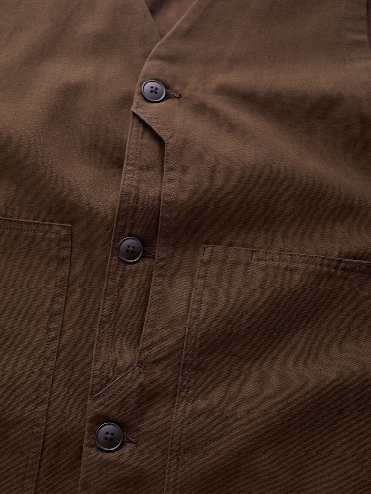 Seasalt Cornwall Brown Mens Cotton Metern Waistcoat - Image 5 of 5