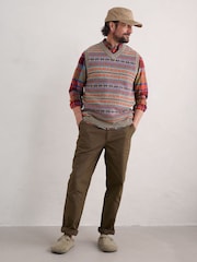 Seasalt Cornwall Black Mens Fair Isle Walt Vest - Image 3 of 5
