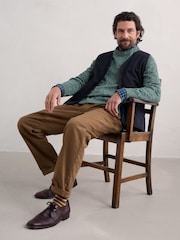 Seasalt Cornwall Green Mens Neot Knitted Cotton Jumper - Image 1 of 5