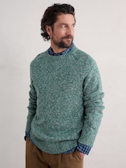 Seasalt Cornwall Green Mens Neot Knitted Cotton Jumper - Image 2 of 5