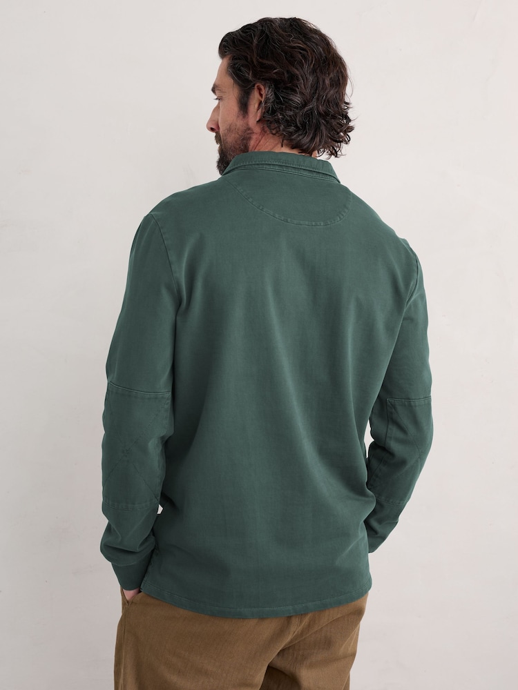 Seasalt Cornwall Green Mens Herdsman Organic Cotton Rugby Top - Image 2 of 5