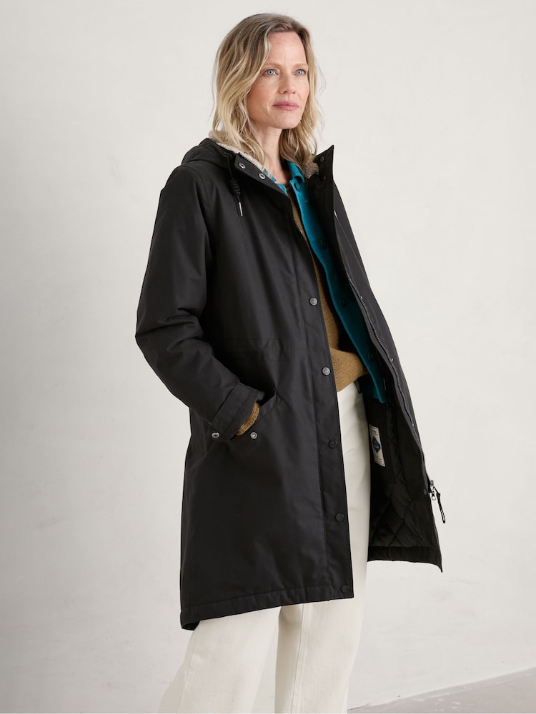 Seasalt Cornwall Black Plant Hunter Coat - Image 2 of 6