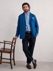Seasalt Cornwall Blue Mens Tollgate Linen Blend Jacket - Image 1 of 5