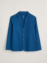Seasalt Cornwall Blue Mens Tollgate Linen Blend Jacket - Image 4 of 5