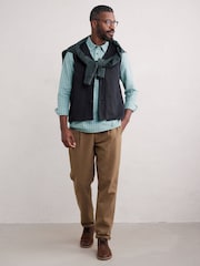 Seasalt Cornwall Green Mens Warren Half Placket Overshirt - Image 3 of 5