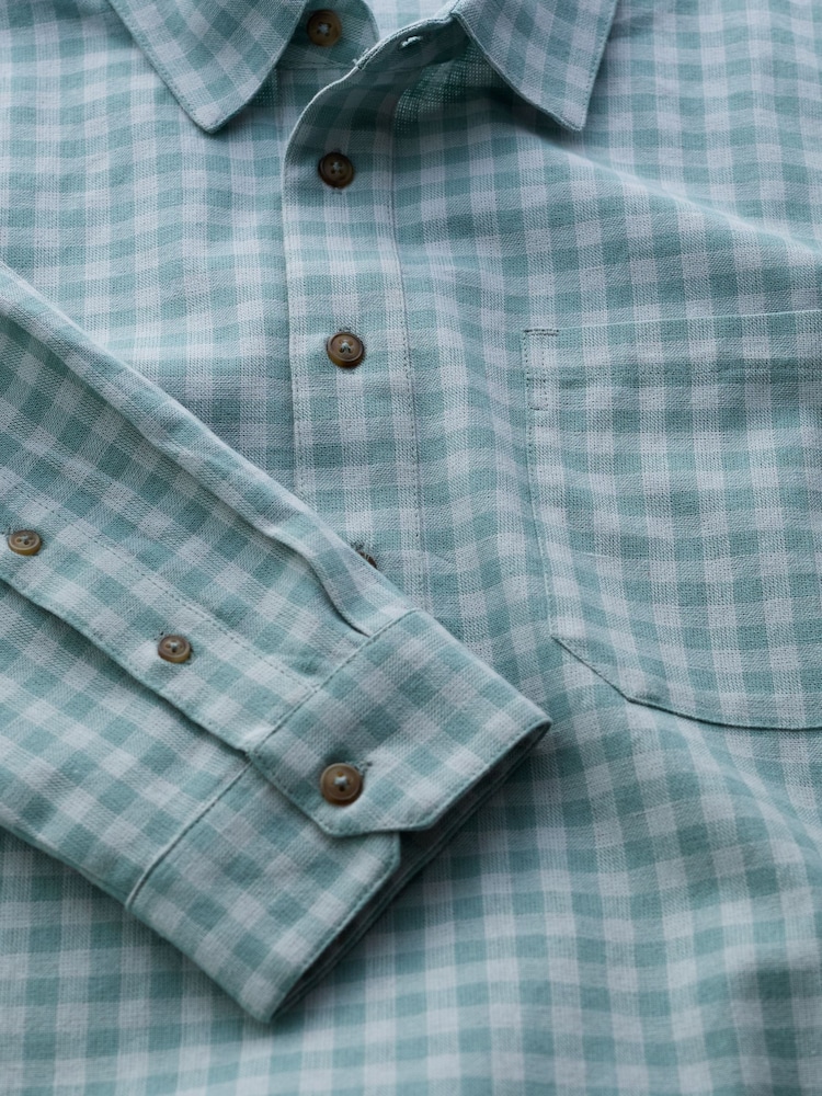 Seasalt Cornwall Green Mens Warren Half Placket Overshirt - Image 5 of 5