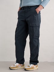 Seasalt Cornwall Blue Mens Launchman 100% Cotton Cargo Trousers - Image 1 of 5