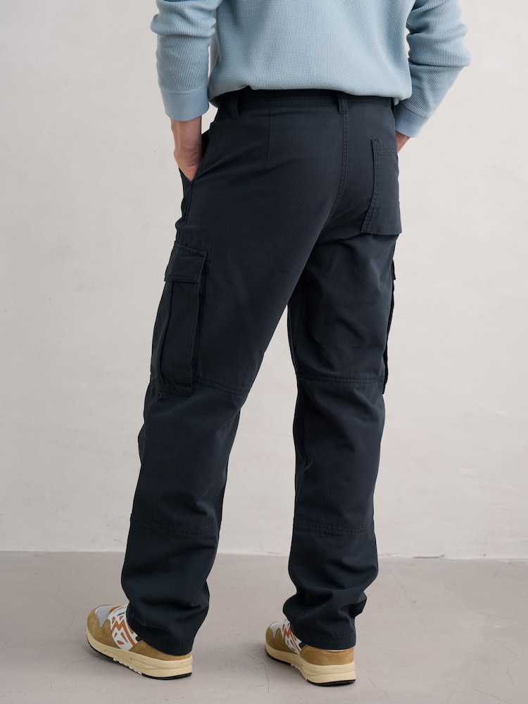 Seasalt Cornwall Blue Mens Launchman 100% Cotton Cargo Trousers - Image 2 of 5