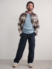 Seasalt Cornwall Blue Mens Launchman 100% Cotton Cargo Trousers - Image 3 of 5