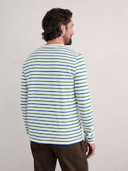 Seasalt Cornwall White/Multi Mens Sailor Shirt With Crew Neck - Image 2 of 5
