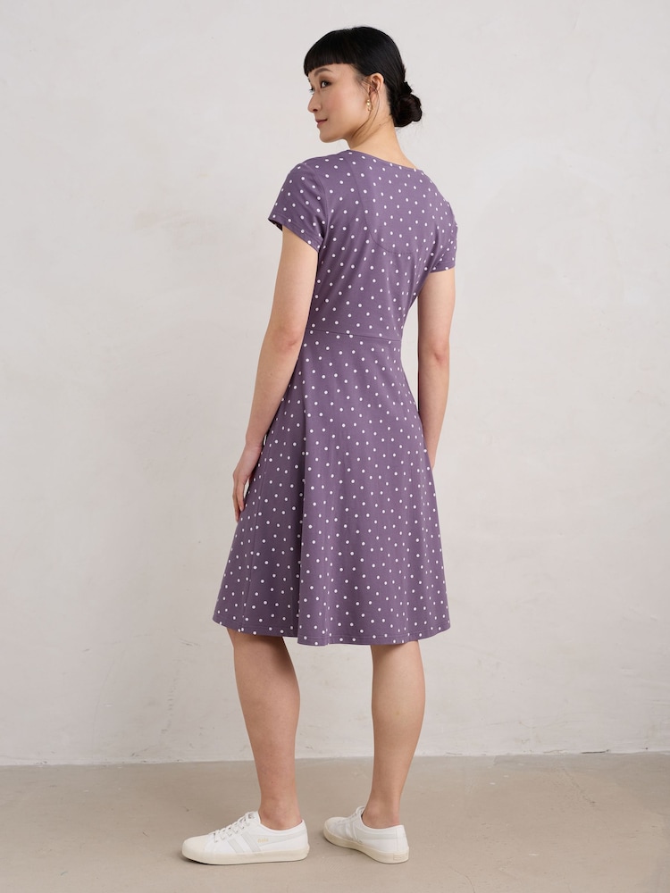 Seasalt Cornwall Purple Pier View Jersey Dress - Image 2 of 5 Seasalt Cornwall Purple Pier View Jersey Dress - Image 2 of 5