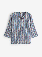 Seasalt Cornwall Blue Watercolour Sketch 3/4 Sleeve Top - Image 1 of 1