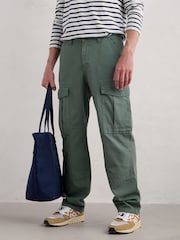 Seasalt Cornwall Green Mens Launchman 100% Cotton Cargo Trousers - Image 1 of 5
