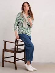 Seasalt Cornwall Green Gypsophilia Notch Neck Top - Image 3 of 5
