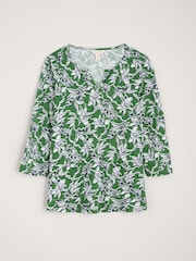 Seasalt Cornwall Green Gypsophilia Notch Neck Top - Image 4 of 5