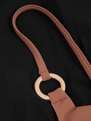 Reiss Mink/Black Farah Colourblock Square Neck Swimsuit - Image 4 of 4