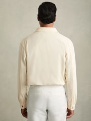Reiss Off White Fitzroy Brushed Corduroy Press-Stud Overshirt - Image 5 of 6