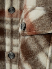 Reiss Brown Wade Patch-Pocket Checked Overshirt - Image 6 of 6