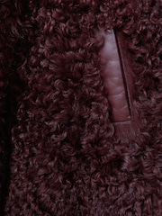 Reiss Burgundy Dianna Atelier Shearling Convertible Coat - Image 6 of 6