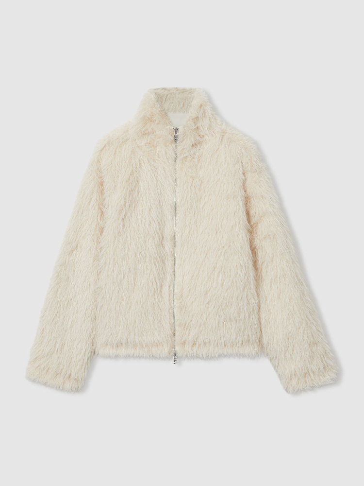 LES 100 CIEL Reiss | Les 100 Ciels Faux-Fur Coat - Image 2 of 7