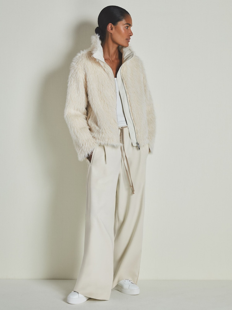 LES 100 CIEL Reiss | Les 100 Ciels Faux-Fur Coat - Image 3 of 7
