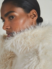 LES 100 CIEL Reiss | Les 100 Ciels Faux-Fur Coat - Image 4 of 7