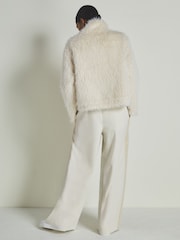 LES 100 CIEL Reiss | Les 100 Ciels Faux-Fur Coat - Image 5 of 7