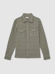 Reiss Green Glen Check Patch-Pocket Overshirt - Image 2 of 6