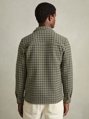 Reiss Green Glen Check Patch-Pocket Overshirt - Image 5 of 6