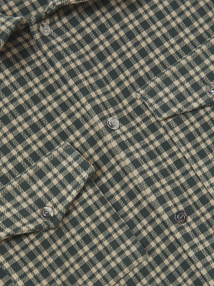 Reiss Green Glen Check Patch-Pocket Overshirt - Image 6 of 6