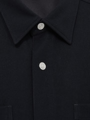 Reiss Navy Fitzroy Brushed Corduroy Press-Stud Overshirt - Image 7 of 7