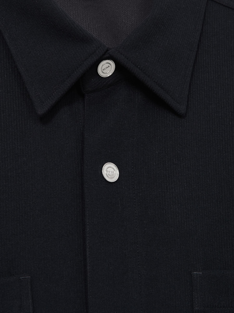 Reiss Navy Fitzroy Brushed Corduroy Press-Stud Overshirt - Image 7 of 7 Reiss Navy Fitzroy Brushed Corduroy Press-Stud Overshirt - Image 7 of 7