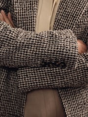 Reiss Brown Check Kai Wool-Blend Houndstooth-Check Coat - Image 3 of 7