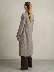 Reiss Brown Check Kai Wool-Blend Houndstooth-Check Coat - Image 6 of 7