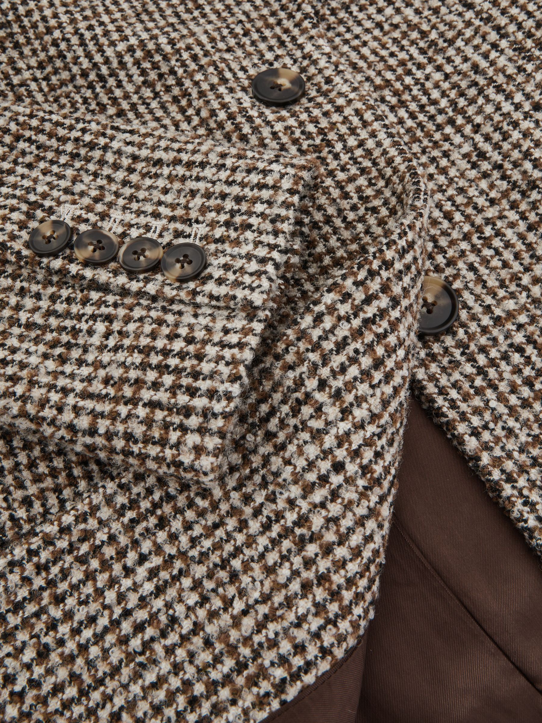 Buy Reiss Brown Check Kai Wool-Blend Houndstooth-Check Coat Buy Reiss Brown Check Kai Wool-Blend Houndstooth-Check Coat