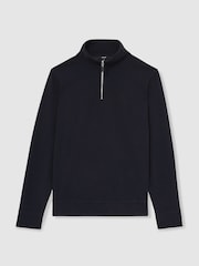 Reiss Navy Creek Brushed-Corduroy Half-Zip Jumper - Image 2 of 6