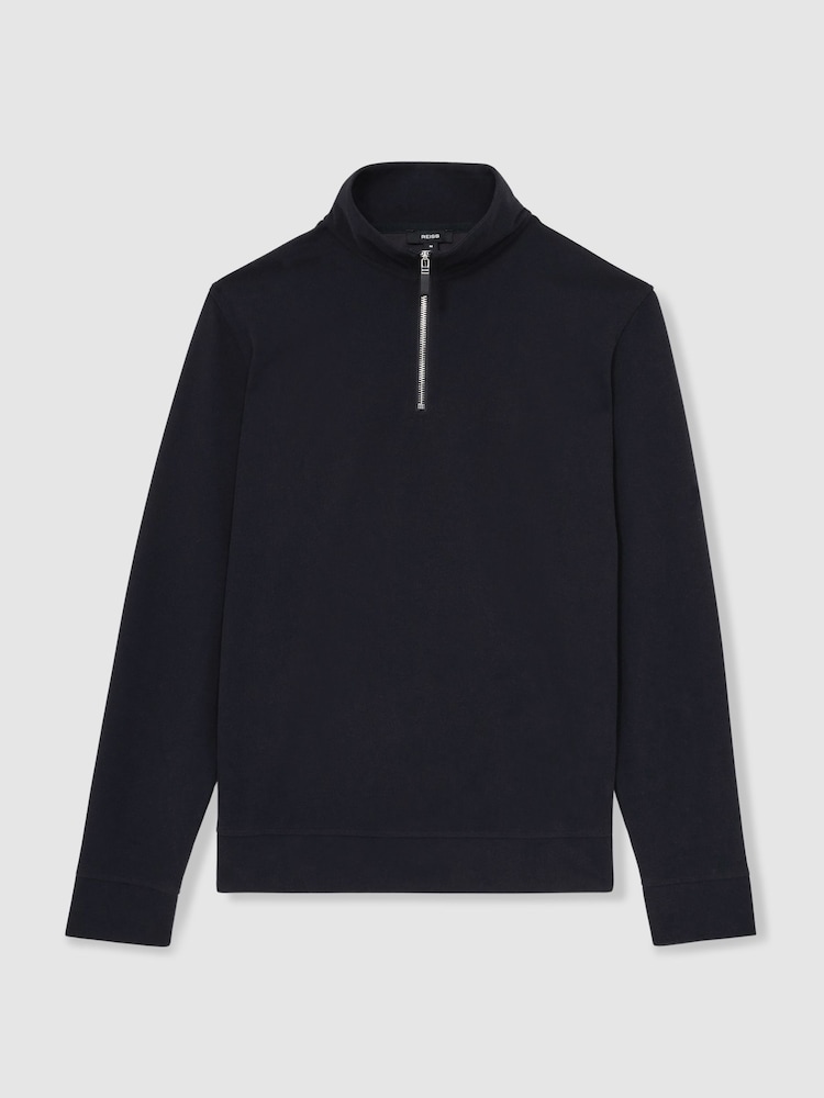 Reiss Navy Creek Brushed-Corduroy Half-Zip Jumper - Image 2 of 6