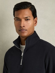 Reiss Navy Creek Brushed-Corduroy Half-Zip Jumper - Image 4 of 6