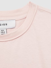 Reiss Pale Pink Terry 4-9 yrs Cotton-Jersey Cropped T-Shirt - Image 4 of 4