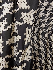 Reiss Black/Cream Ester 13-14 yrs Dogtooth Flared Hem Dress - Image 5 of 5