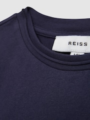 Reiss Navy Terry 4-9 yrs Cotton-Jersey Cropped T-Shirt - Image 4 of 4