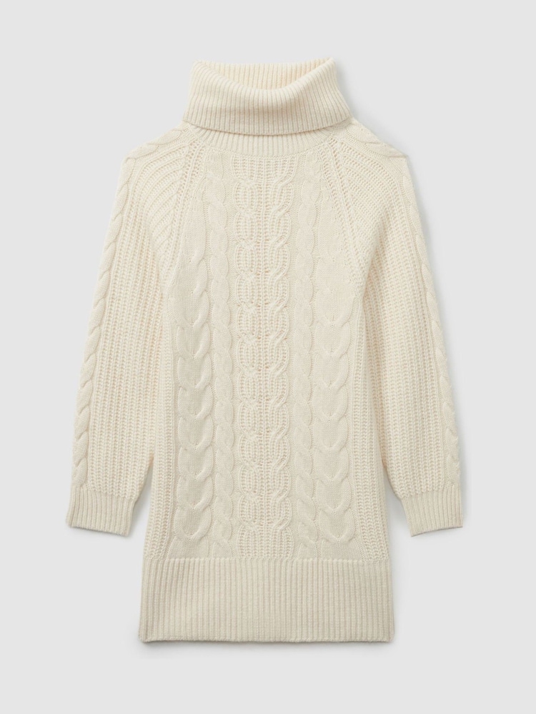 Vestido tipo suéter con diseño trenzado de mezcla de lana Mimi de Reiss - Imagen 1 de 4