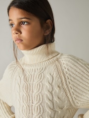 Vestido tipo suéter con diseño trenzado de mezcla de lana Mimi de Reiss - Imagen 2 de 4