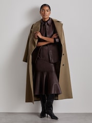 Reiss Oxblood Tora Atelier Leather Shirt - Image 1 of 7
