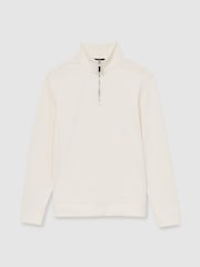 Reiss Off White Creek Brushed-Corduroy Half-Zip Jumper - Image 2 of 6