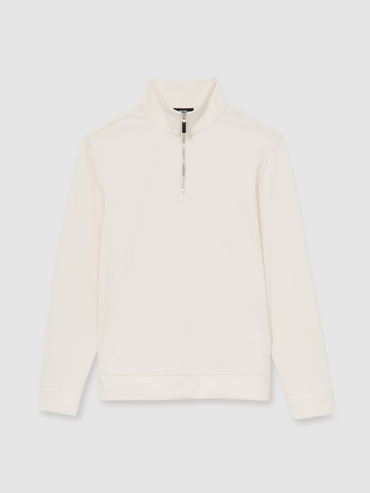 Reiss Off White Creek Brushed-Corduroy Half-Zip Jumper - Image 2 of 6