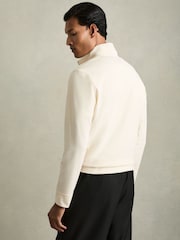 Reiss Off White Creek Brushed-Corduroy Half-Zip Jumper - Image 5 of 6